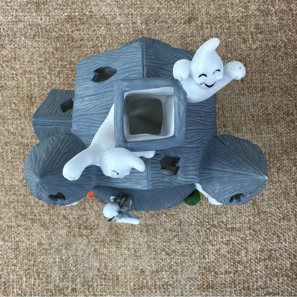 PartyLite Retired Ceramic Haunted Halloween Tealight Candle House